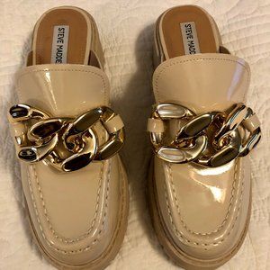 Steve Madden Miri Chain Detail Patent Slip-On Lug Sole Loafers
